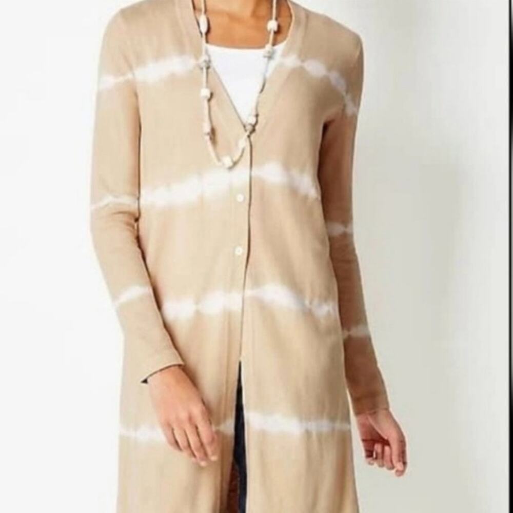 J. Jill longline long cardigan tie dye sweater NWT SP lagenlook cotton